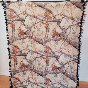 Realtree Tan Double-sided 100% Fleece Blanket Throw (#61) 50 X 66.5
